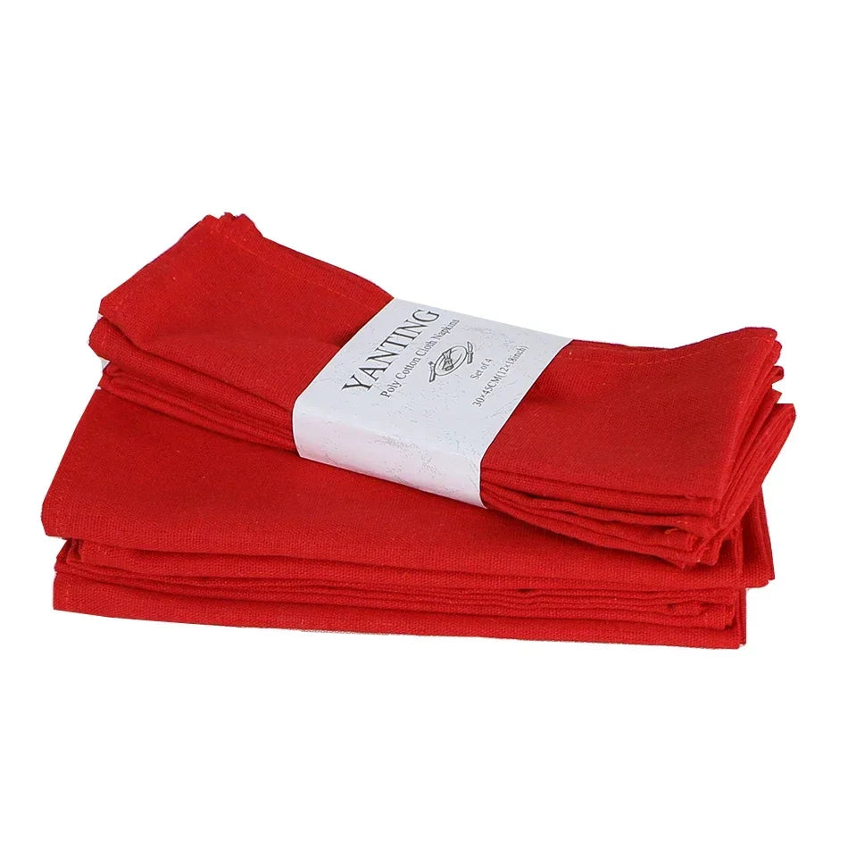 Set of 10 Pack Cocktail Napkins 40 X 40cm Cotton Blend Heavy Fabric Durable Linen Towel for Home Kitchen Wedding Decoration