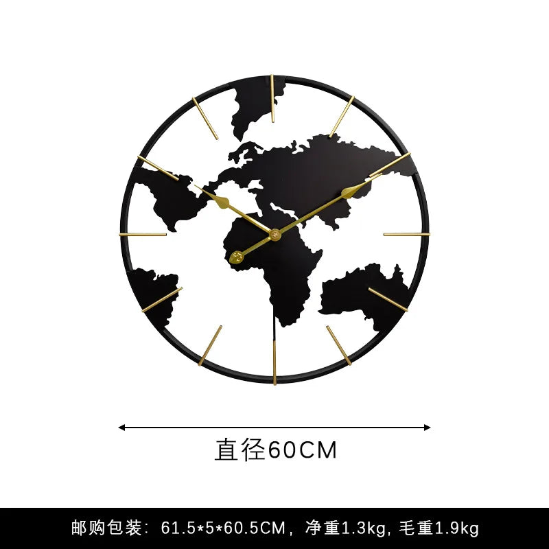 World Map Wall Clock, Minimalist modern design and global perspective, for Corporate Office Meeting Room Hotel Restaurant School