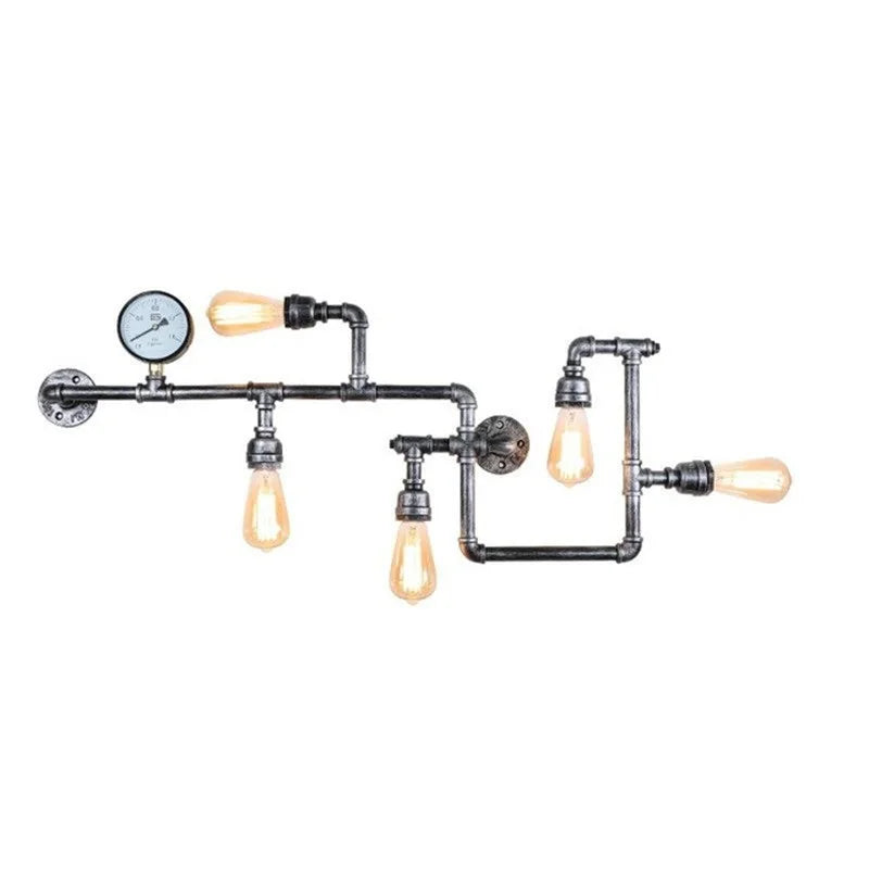 Lampada da parete vintage Steampunk Lampada da parete industriale per tubo dell'acqua per loft Ristorante Bar Negozio Arredamento Retro E27 Sconce Light Fixture