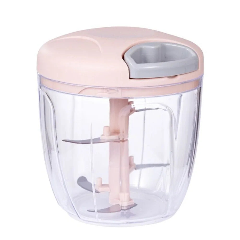 Green Food Processor Kitchen Gadgets 200ml/400ml Vegetable Chopper Blender Stainless Steel Blades Manual Pull Food Chopper