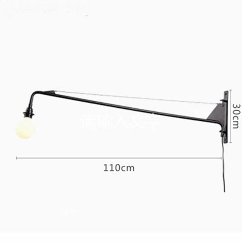 Potence Wall Lamp Loft American retro pipe light bedside Long arm swing lighting E27 artists decor kitchen wall decor light