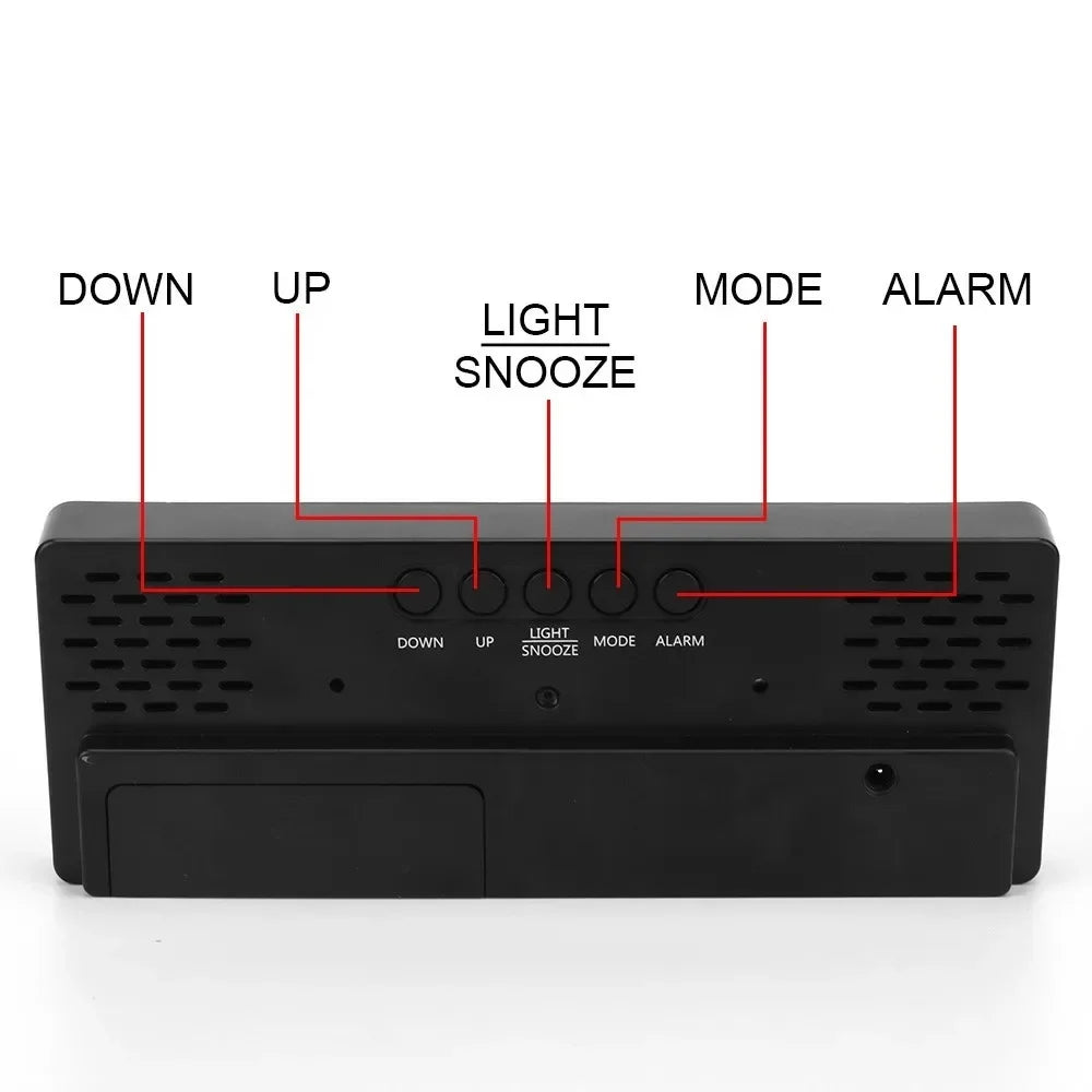 Smart LED electronic alarm clock adjustable brightness with temperature and date display bedroom bedside clock home decor item