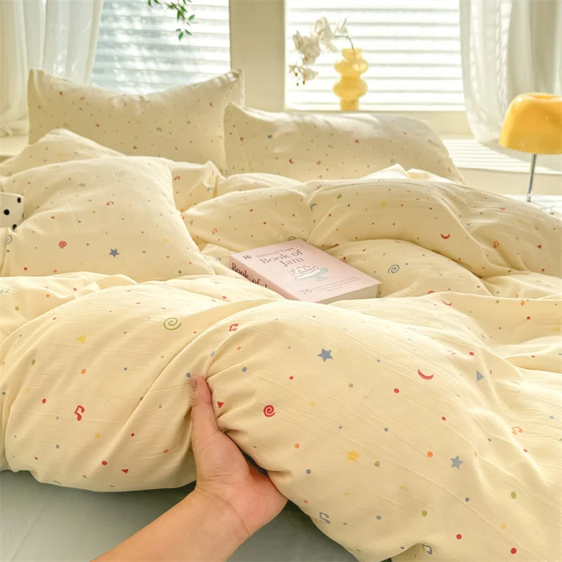 Cute Dog Printed Duvet Covet Set Brown Color Comforter Cover with Pillowcase for Kids Single/Queen/King housse de couette Full