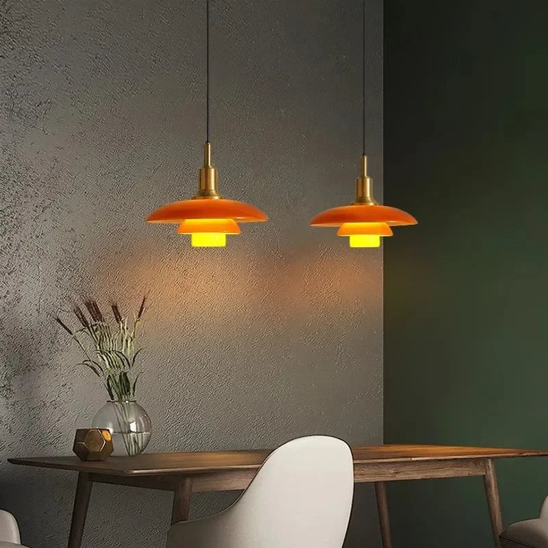 Bauhaus 3 Layer Glass LED Pendant Lamp Danish Designer Chandelier Bedroom Bedside Living Dining Room Lighting Fixtures Decor