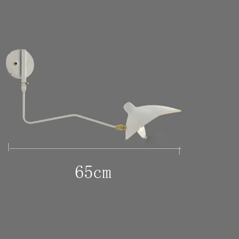 French Designer Long Arm Wall Sconce Lamp Rotary Led Light for Living Room Bedroom