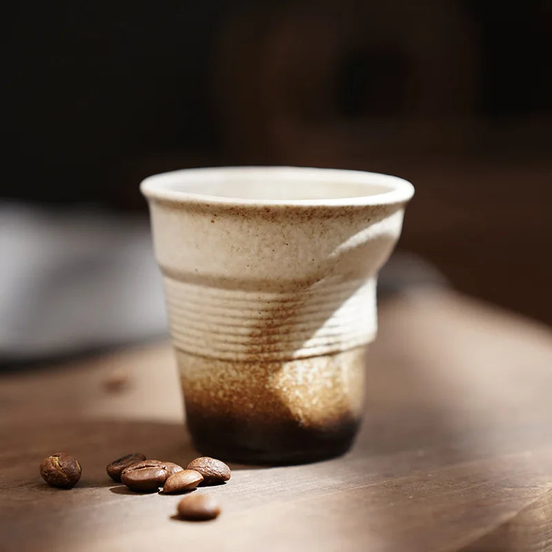 90ml INS Irregular Ceramic Mug Hand-pinch Coffee Cup Mugs Funny Glass Drinking Glasses Kawaii Cup Dessert Plate Mugs Coffee Cup