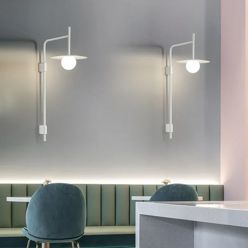 Nordic Creative Arm Movable Glass G9 Bulb Wall Lamp Living Room Restaurant Bedroom Hotel Study Bedhead LED Lighting Decor Light