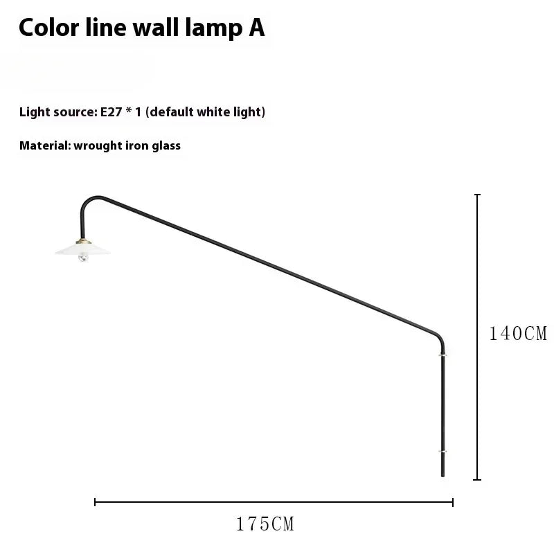 Nordic Designer Simple Industrial Wall Lamp Long Pole Rotating Wall-mounted Restaurant Hotel Living Room Art Home Decoration LED