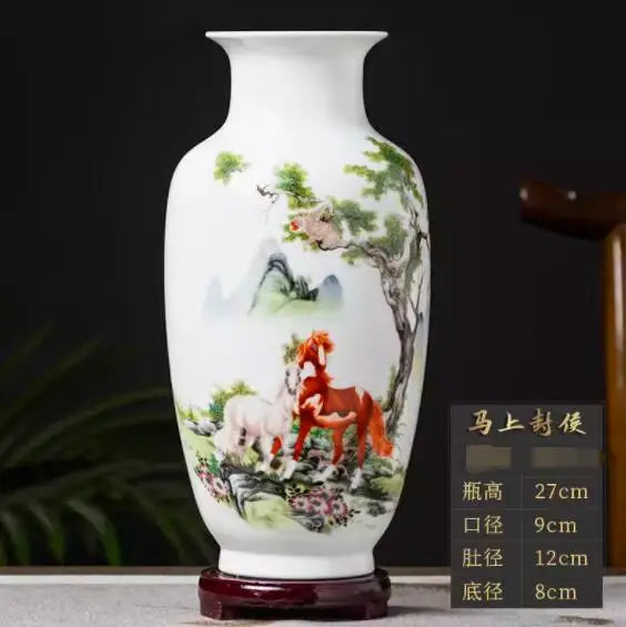 Jingdezhen keramična vaza vintage kitajske tradicionalne vaze domača vaza živali vaza fino gladko površinsko opremljanje člankov