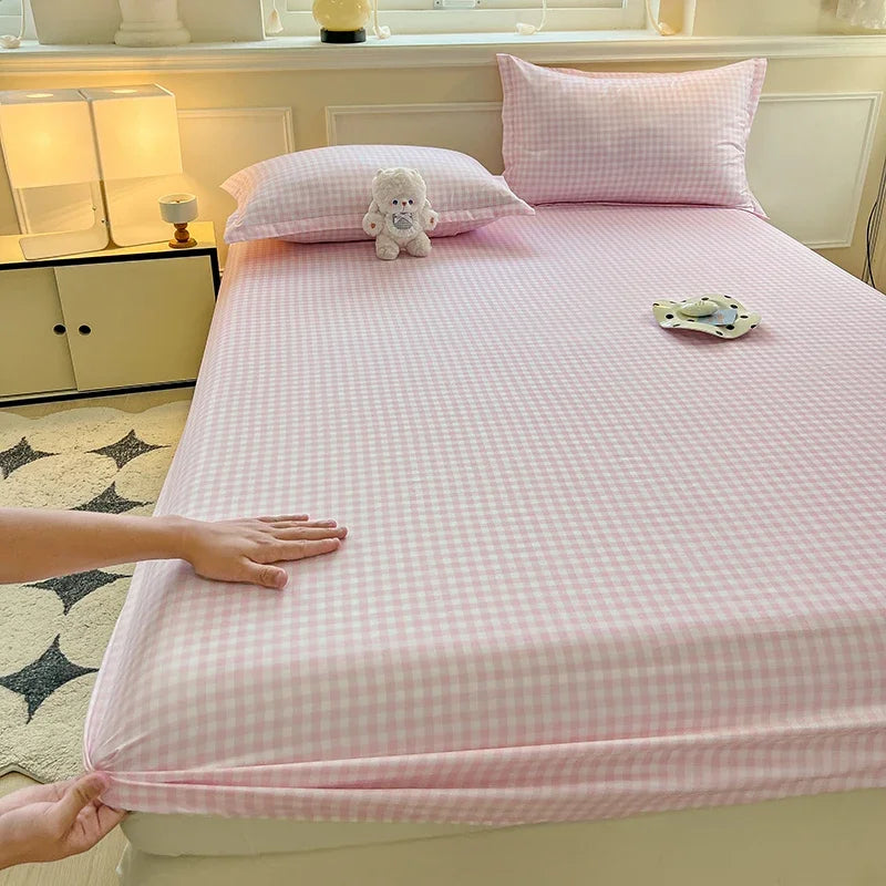 New Fitted Sheet with Elastic Bands Non Slip Adjustable Mattress Cover for Double King Queen Bed 150x200 180x200 220x200cm