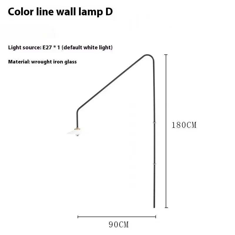 Nordic Designer Simple Industrial Wall Lamp Long Pole Rotating Wall-mounted Restaurant Hotel Living Room Art Home Decoration LED