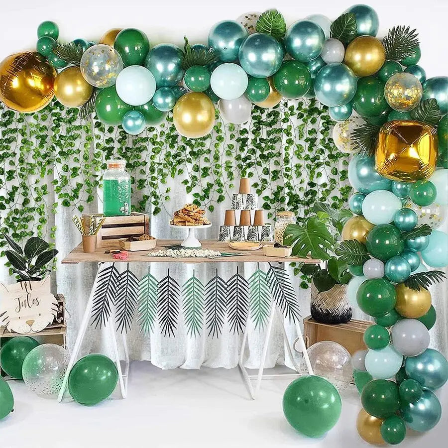 11/4.4M Artificial Plant Green Ivy Leaf Garland Fake Plant Creeper Hanging Vine Outdoor DIY Garden Wall Wedding Party Home Decor