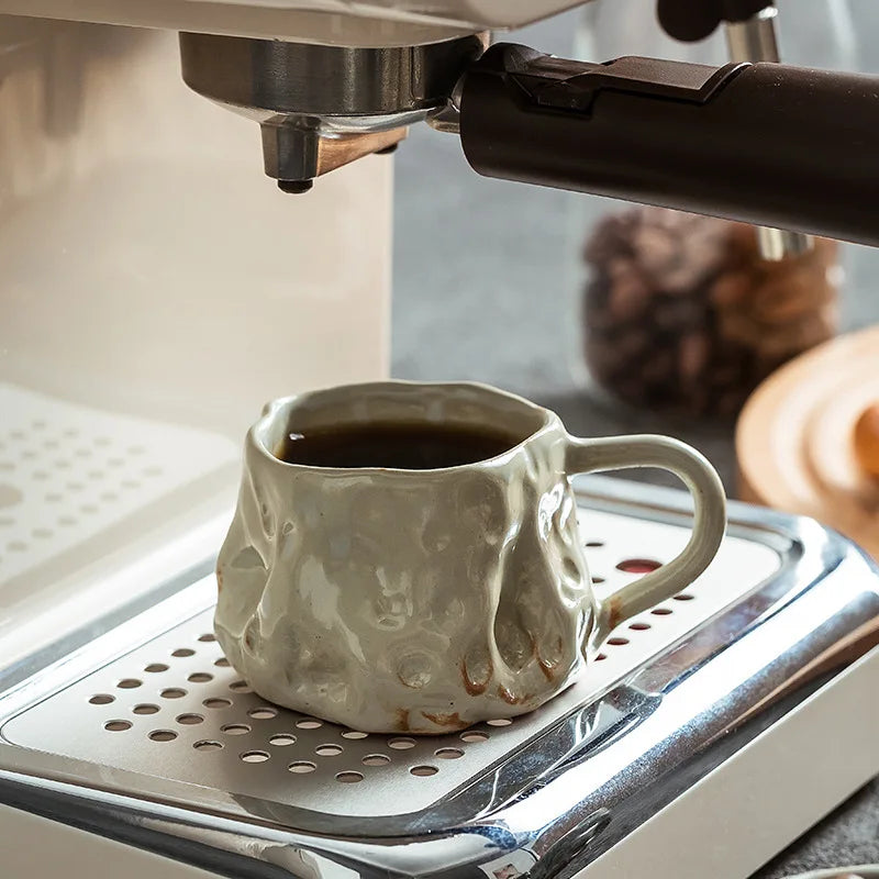 Ceramic Kiln Transformed Coffee Cup Rough Ceramic Retro Shaped Mug Home Coffee Shop Ceramic Cup Homestay Water Cup