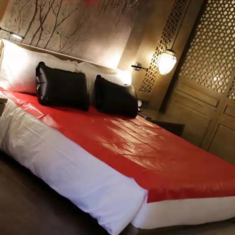 100% Waterproof PVC Adult Bedsheets Bed Cover Couple Game Flat Sheet Oil/SPA Coverlet Double Single Queen Size Coverlid 3Color