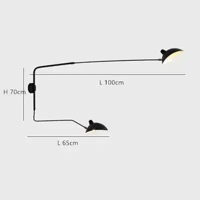 French Designer Long Arm Wall Sconce Lamp Rotary Led Light for Living Room Bedroom