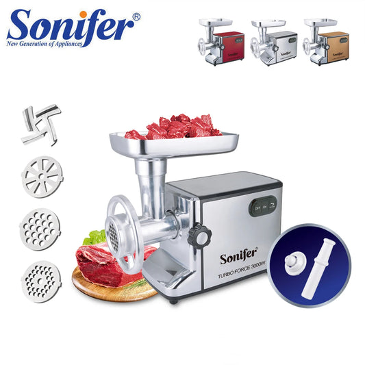 3000W Electric Meat Grinders Stainless Steel Heavy Duty Mincer Sausage Stuffer Food Processor Home Appliances Chopper Sonifer