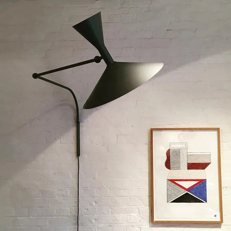 Nordic Minimalist Italian Wall Lamp Rotatable Swing Arm Sconce for Living Room Bedroom Study Room Bedside Decor Lighting Fixture