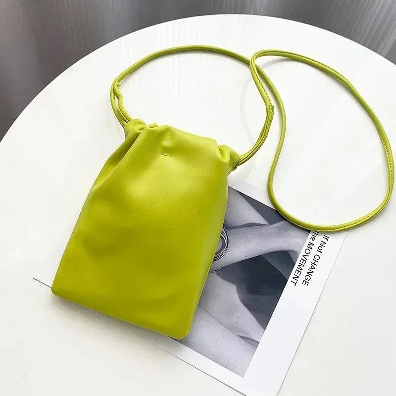 Women Leather Small Crossbody Bag Designer Cell Phone Bag Lightweight Fashion Shoulder Bag Ladies Travel Purse