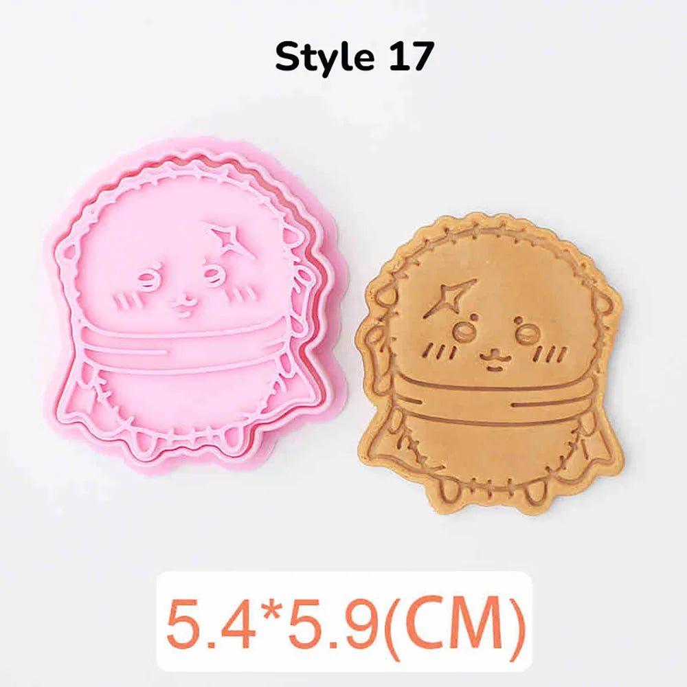 Cartoon Doll Cookie Cutters Pressable Biscuit Mold DIY Kitchen Baking Pastry Bakeware