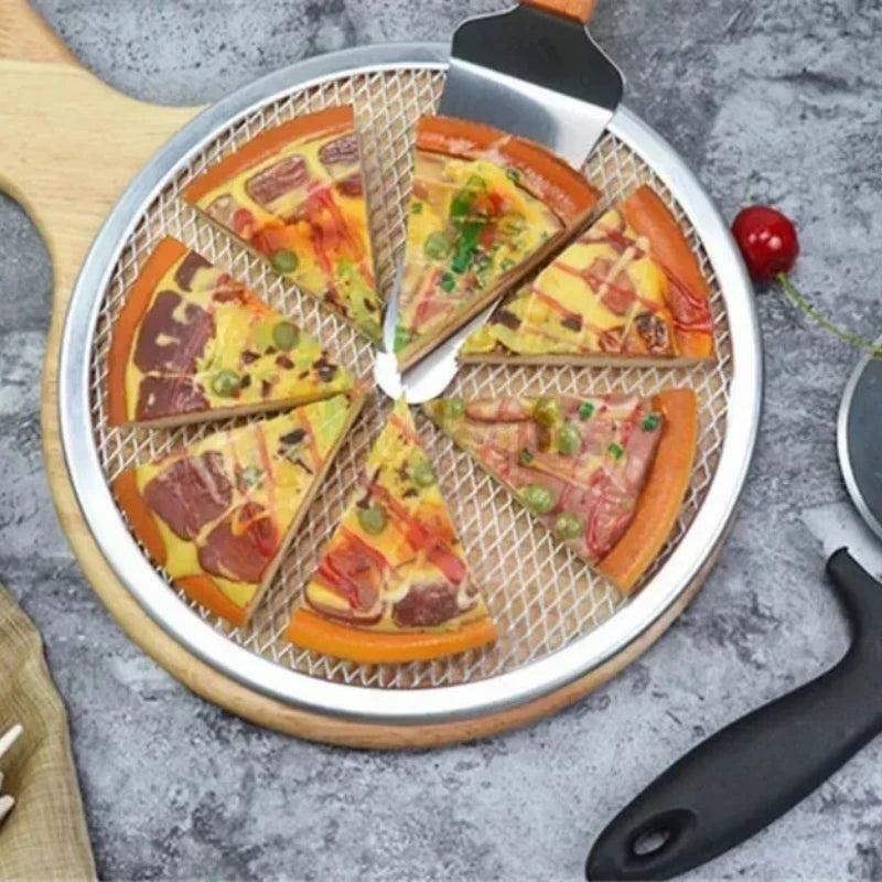 Non stick Pizza Screen Pan Baking Tray New Aluminum Metal Net Bakeware Kitchen Tools Pizza pan peel pizza stone cocina