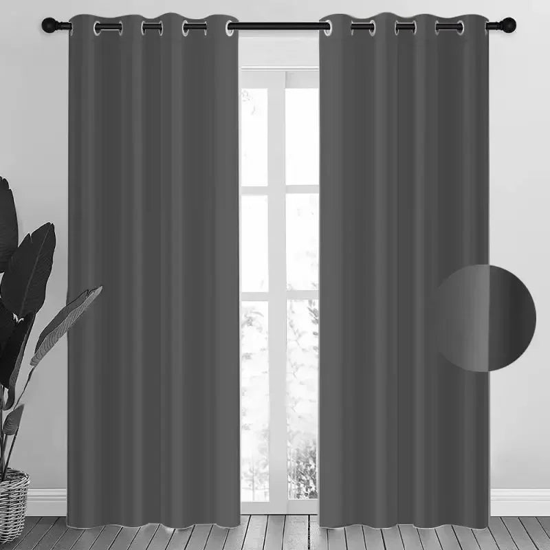 2 Stück Verdunkelungsvorhang, Raumverdunkelung und Lichtreduzierung, einfarbig, für Arbeitszimmer, Schlafzimmer, Küche, Wohnzimmer, Dekoration