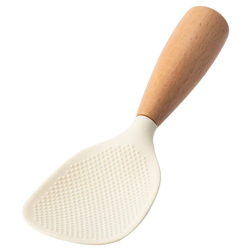 1 stk silikon skje non-stick matlaging skje anti-scaling gryte ris høy temperaturbestandig skje holdbare kjøkkengadgets