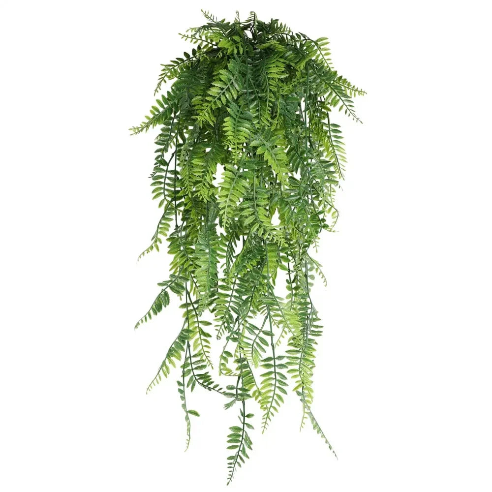 80cm Persian fern Leaves Vines Home Room Decor Hanging Artificial Plant Plastic Leaf Grass Wedding Party Wall Balcony Decoration
