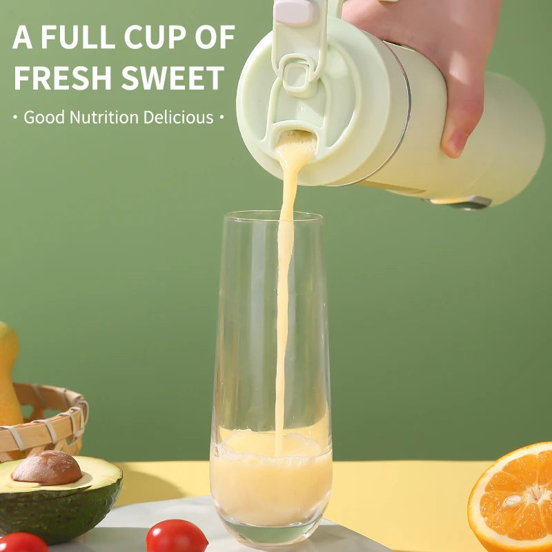 New portable wireless juicer with USB charging, small juice cup, household multifunctional crushed ice juicer, juicer cup.