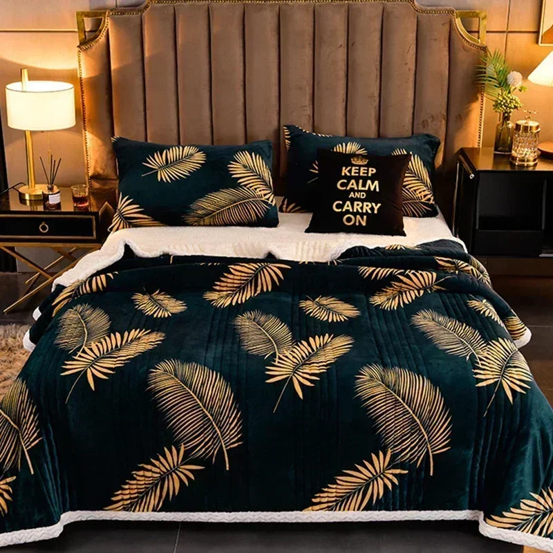 Zachte pluizige warme winterdeken Dikker lamswol Herfstwarmtedekens voor bed Melkfluweel Comfortabele bankdeken gooien