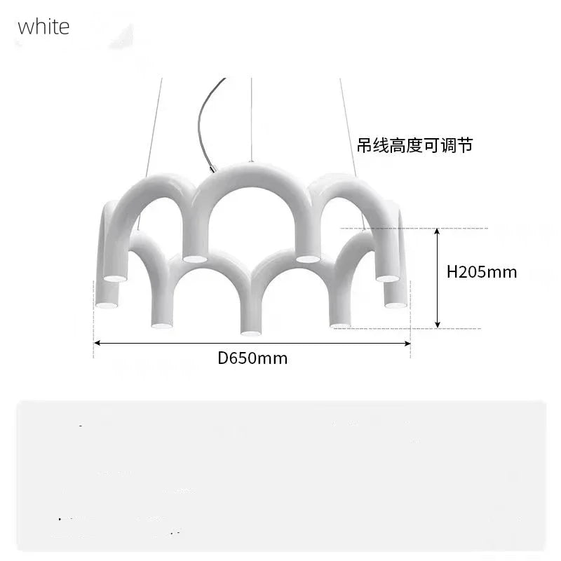 Modern U-shaped Chandelier Bedroom Kitchen Designer Bar Long Lamps Restaurant Decoration Lighting