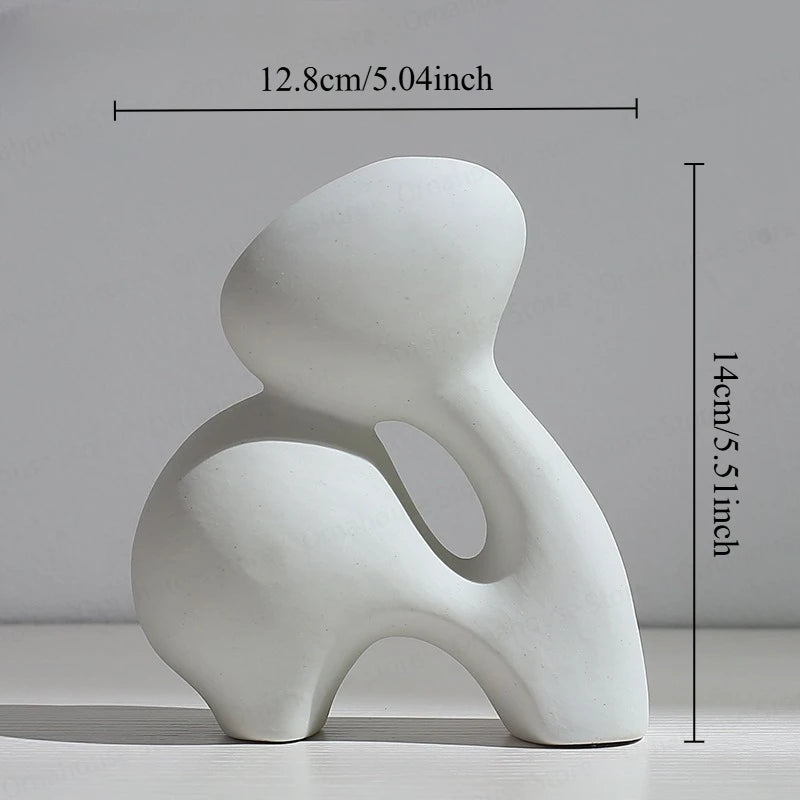 Nordic Creative White Vase Living Room Simple Ceramic Vase Decoration High End Art Glass Vase