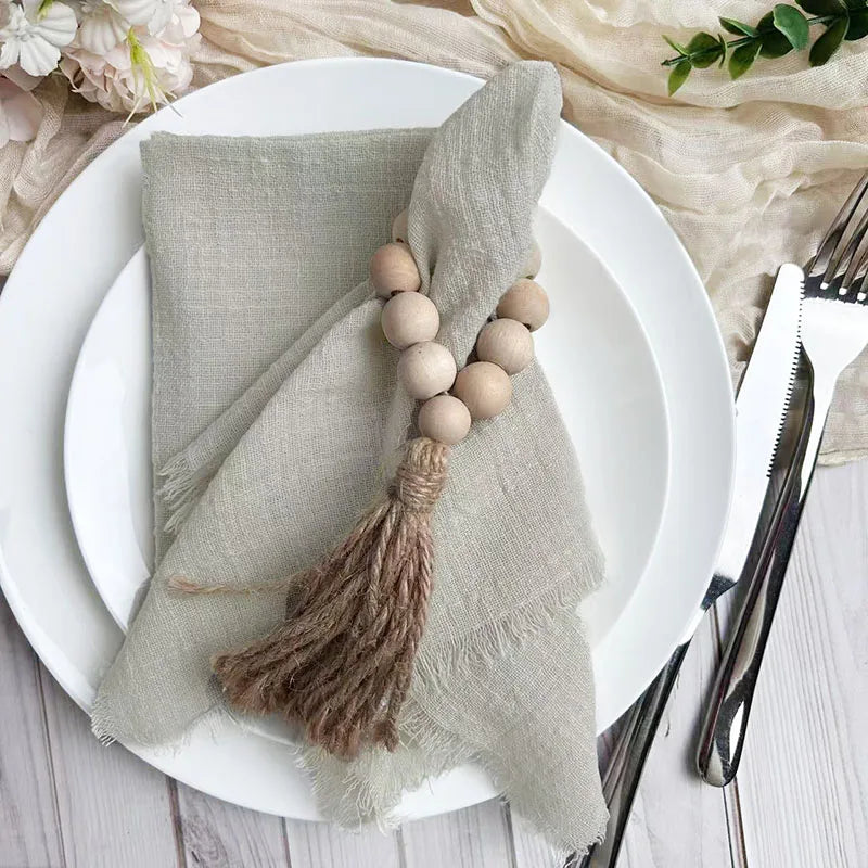 6PCS Napkins 32x32cm Cotton Cloth Gauze Retro Burr Rustic Kitchen Towel Dining Place Mat Wedding Party Linen Napkin Table Decor