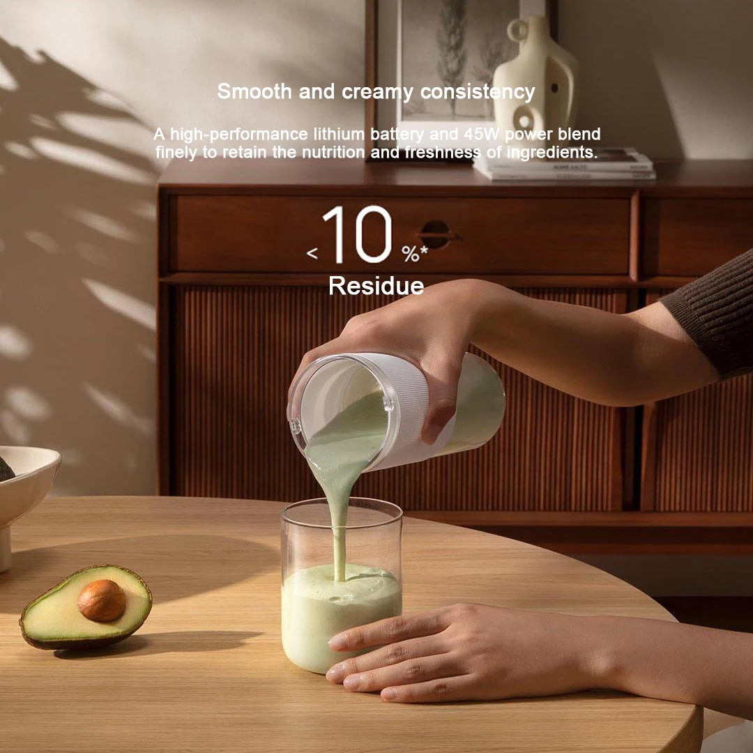 Frullatore portatile XIAOMI MIJIA, carica completa per 12 tazze, wireless e portatile, spremiagrumi con capacità 300 ml, 19.500 giri/min