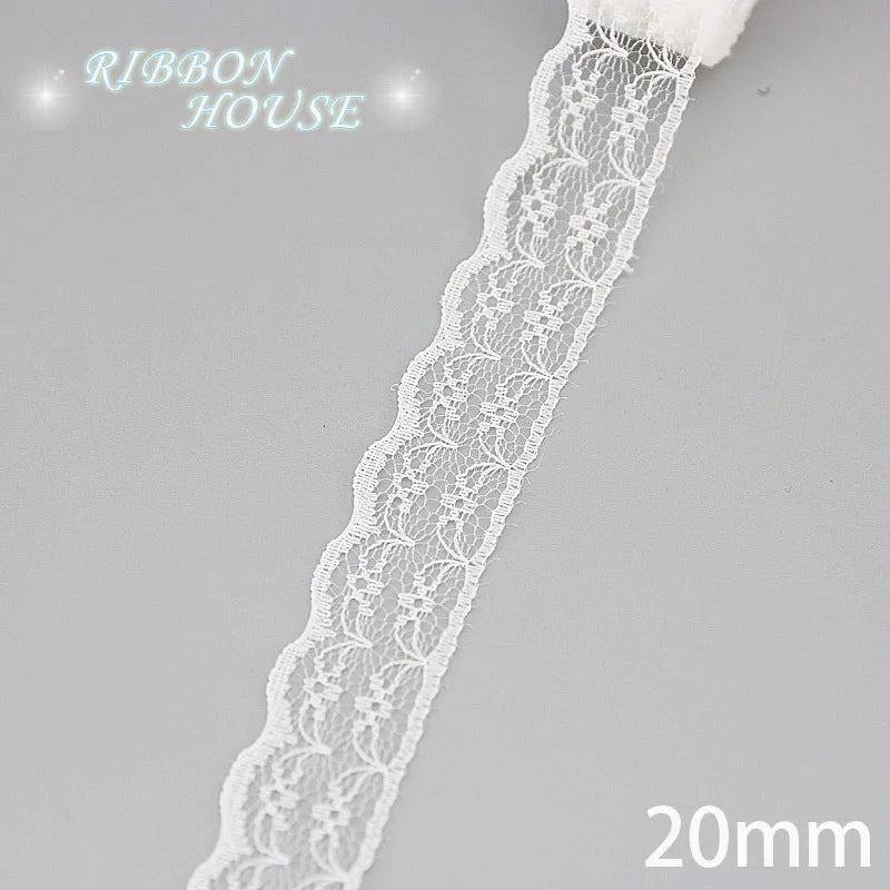 (5 yards/roll) white Lace ribbon fabric Webbing Decoration Lovely gift packing polyester Material