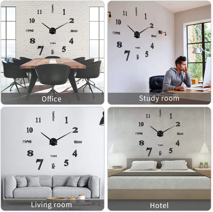 3D Wall Clocks DIY Number Acrylic Mirror Wall Stickers for Home Decor Living Room Digital Clock Art Decals Hanging Watch Sticker
