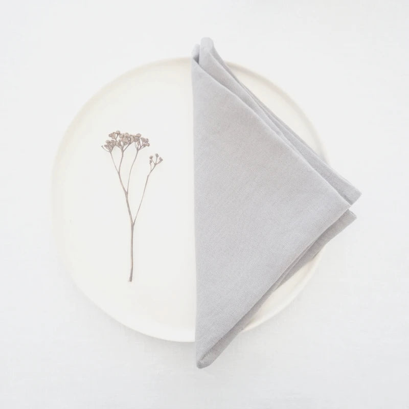 4PCS 40X40CM Pure Linen Napkins Cloths Soft Comfortable Fabric Reusable Kitchen Accessories for Wedding Birthday Parties
