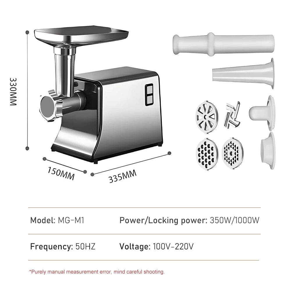 220V 110V Electric Meat Grinder Household Multifunctional Stainless Steel Food Grade Meat Grinder Meat Grinder Sausage Machine