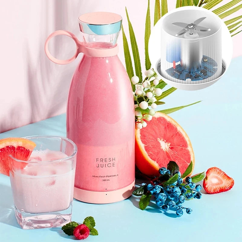 Bærbar genopladelig juicer blender trådløs mixer frisk juice 350 ml