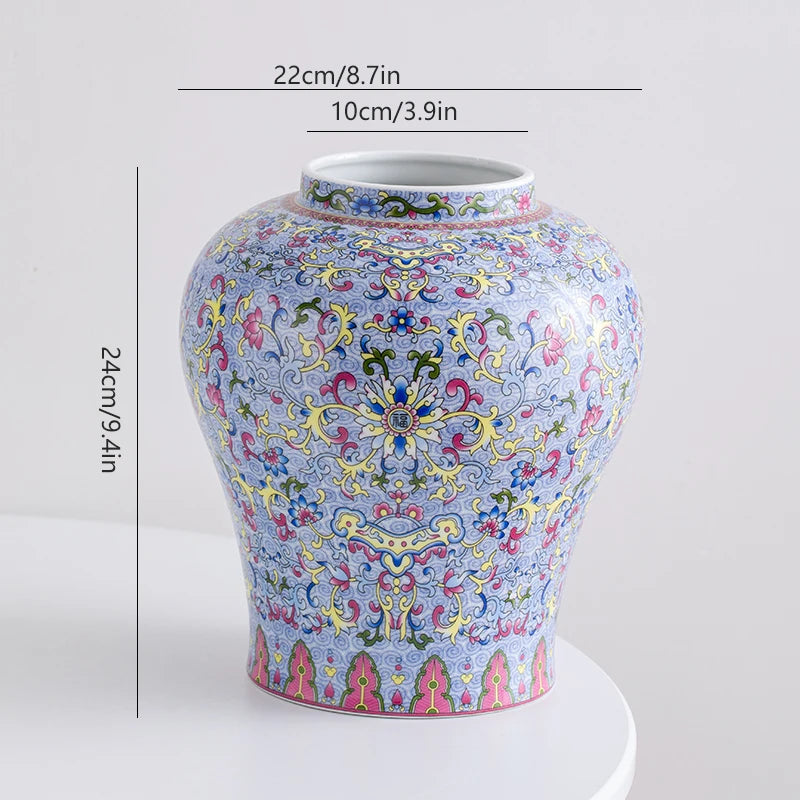 Kitajski modro-beli porcelanski vintage keramični vazi okrasni predmet za cvetje dnevne sobe, lahka luksuz, vrhunski