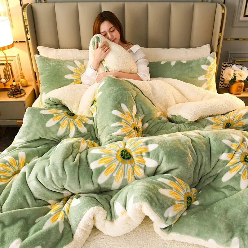 Inverno cama grossa colcha cobertor engrossado flanela quente velo consolador para noites frias conjunto edredons colchas os cobertores