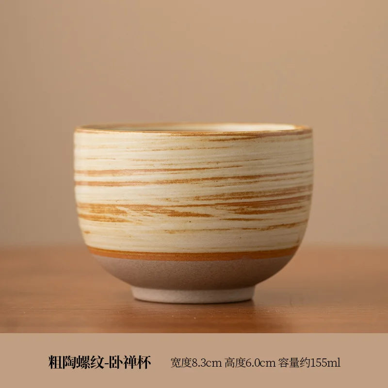 Vintage Espresso Cup with Niche Design Japanese Retro Rough Pottery Handmade Wabi Sabi Cup Ceramic Afternoon Tea Cup