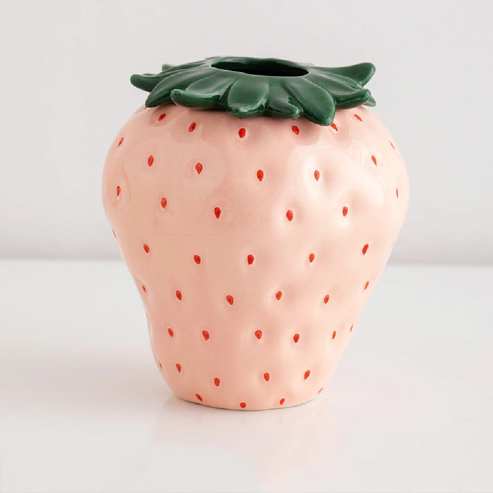Strawberry ceramic vase, flowerpot, living room, home decoration and ornaments