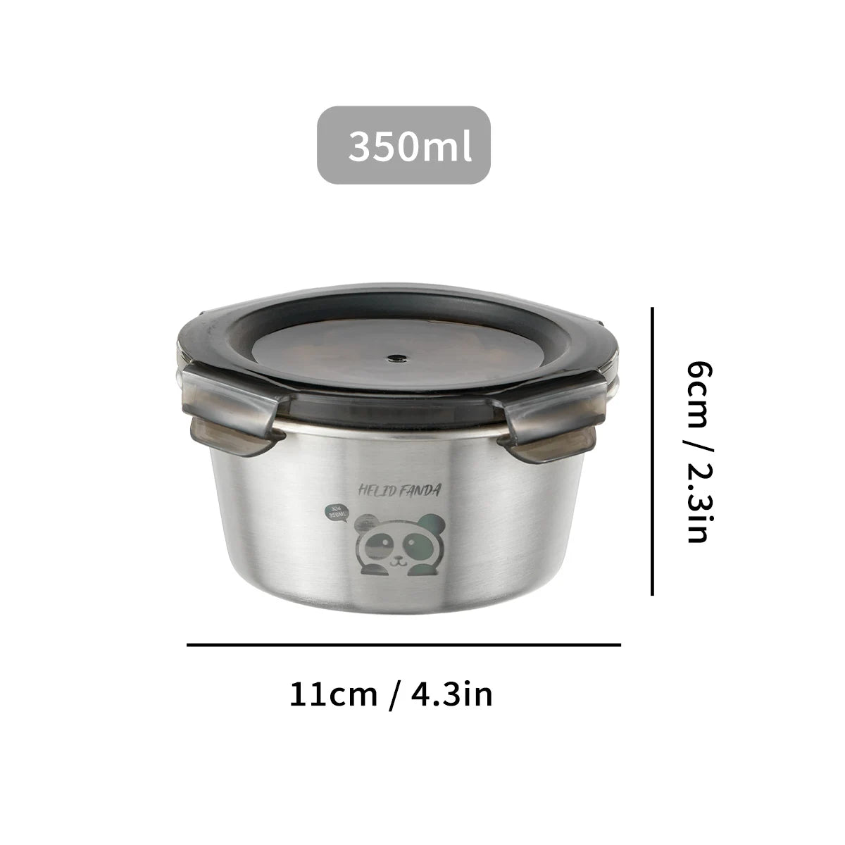 Refrigerator Sealed Preservation Box Large Capacity 304 Stainless Steel Food Container Round Food Storage Box Microwave Safe