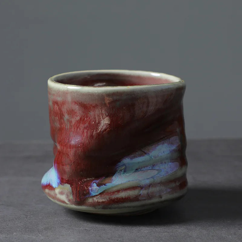 Stoneware Espresso Cups Vintage Hand-pinched Pleated Latte Art Cups Second-hand Ceramic Niche Design Afternoon Tea Cups