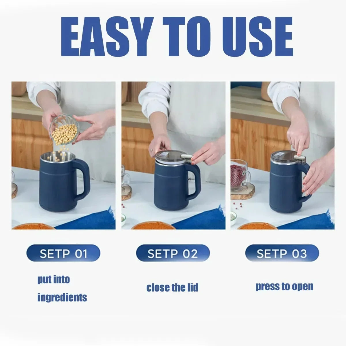TINSOL Electric Coffee Bean Grinder, 500ml Grinder, Bean Mill, Kitchen Use Stainless Steel Home Electric Coffee Bean Grinder