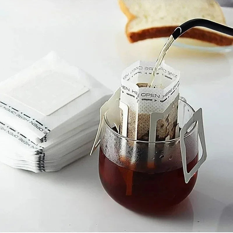 50-200PC Biodegradable Coffee Filter Bags Disposable Fast Flow Drip Brewing Tool for Coffee Tea Travel Office Home Use