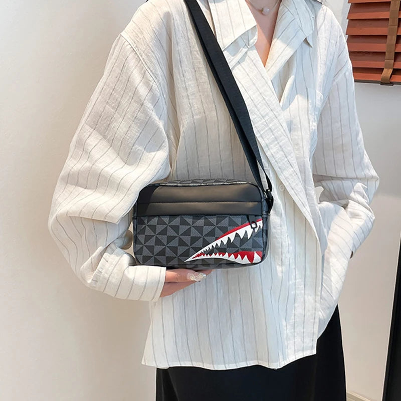 Creative Shark usta križnika torba Preprosta torbica za kovanec Mobilni telefon Torba Casual Fashion Crossbody Velika zmogljivost majhna kvadratna torba