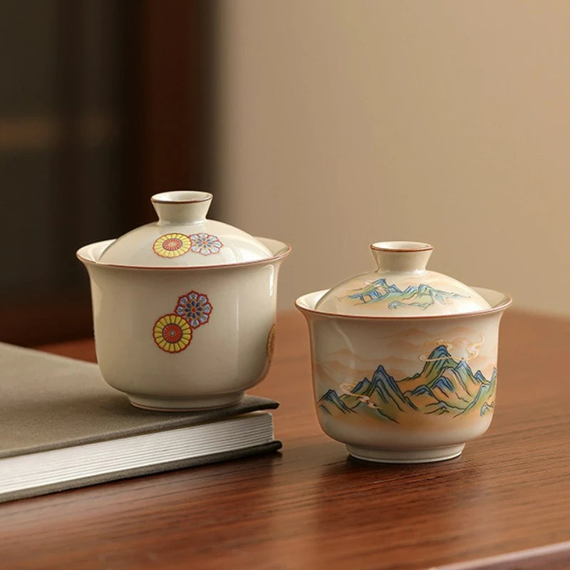 Chinese Style Ceramic Creative Travel Tea Set Household Office Kung Fu Tea Set Portable Outdoor Brewing Teapot Tea Set Gift New