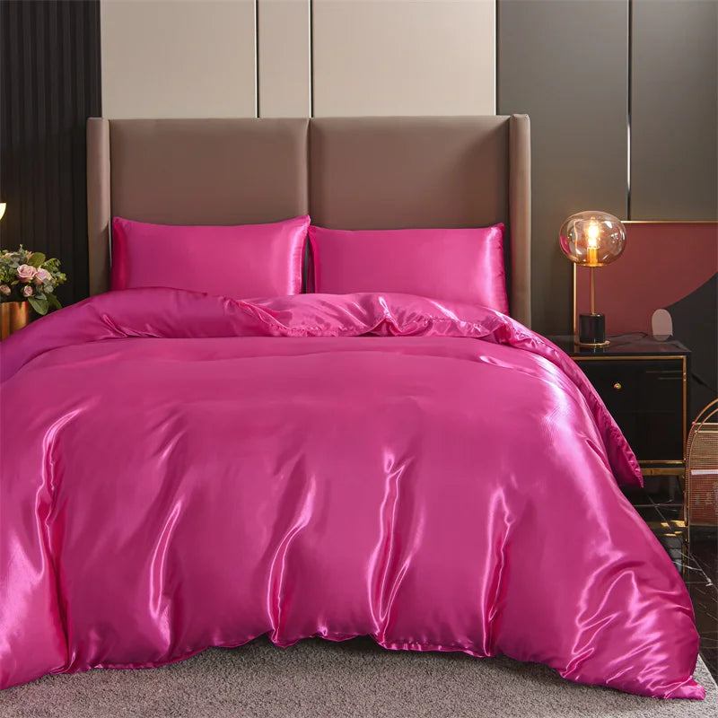 Seturi de lenjerie de pat de plapumă de 3pcs din satin set de lenjerie de pat regină seria neagră, bogată de mătase, mătase moale, moale de miere de luna de miere gratuită