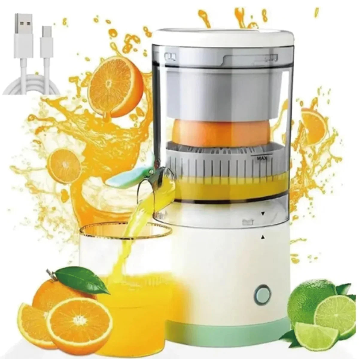 Nuovo estrattore di succo di frutta portatile per spremiagrumi domestico, spremuta elettrica ricaricabile tramite USB, produzione di succo elevata per arancia,